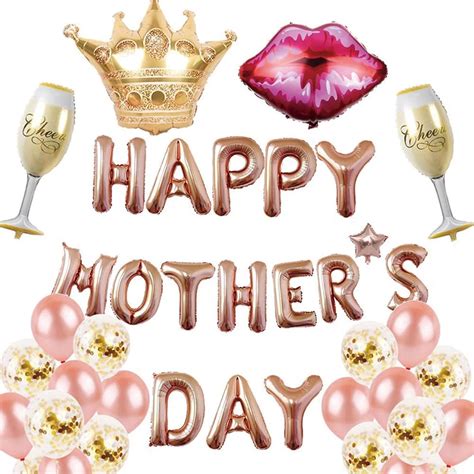 Mothers Day Latex Balloons Party Air Globos Letter Foil Balloon Suit