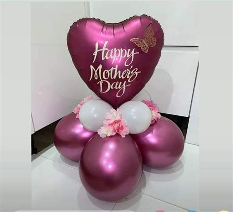 The Balloon Is Shaped Like A Heart And Says Happy Mothers Day