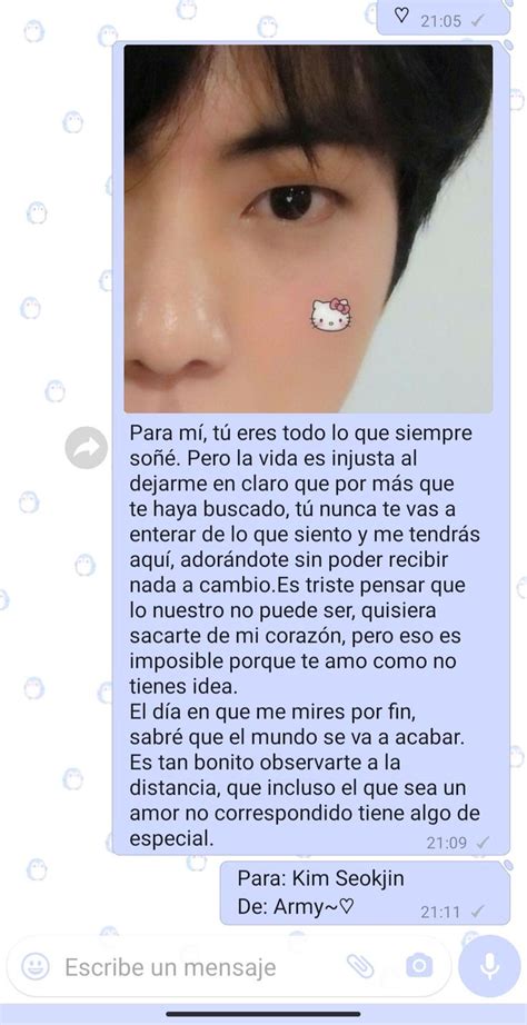 Carta De Army Para Kim Seokjin Bts Mensajes De Texto Bonitos