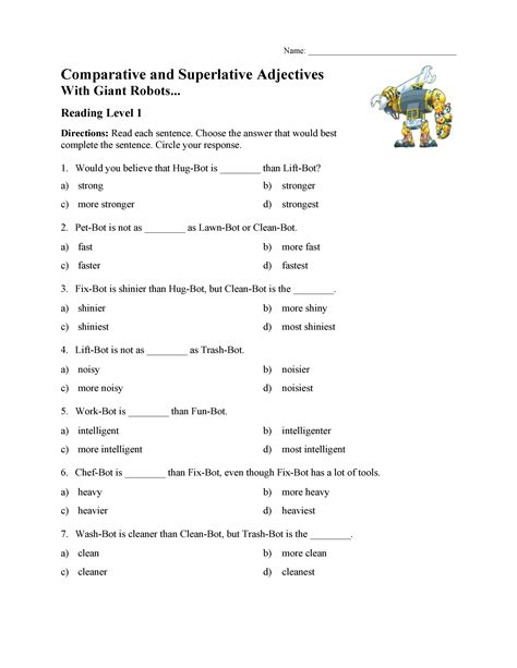 Comparative And Superlative Adverbs Worksheets Comparative S