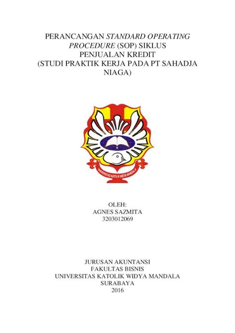 Pdf Perancangan Standard Operating Procedure Sop Repository Wima