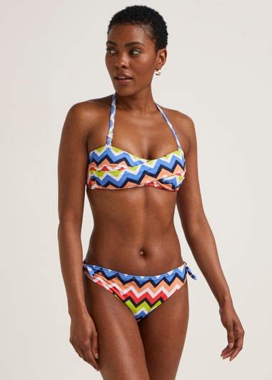 Multicoloured Zigzag Twist Bikini Bottoms Matalan