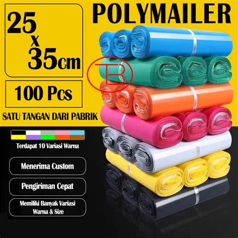 Jual Kantong Plastik Packing Polymailer 25X35CM Isi 100 Pcs Warna Warni