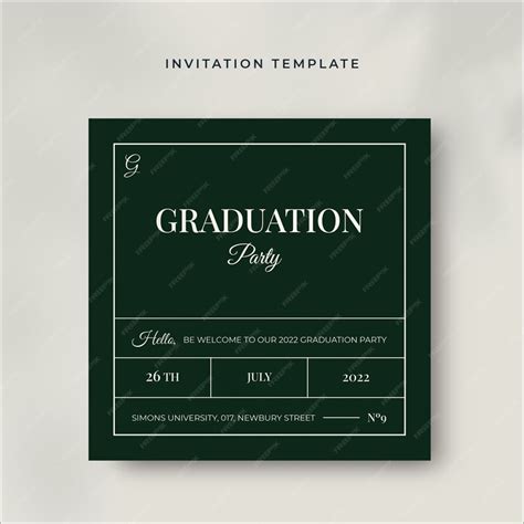 Элегантный темный пригласительный билет на выпускной | Бесплатно векторы