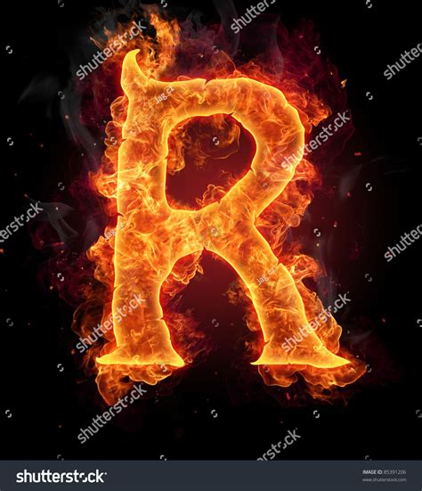 Fire Burning Letter R Stock Photo 85391206 Shutterstock