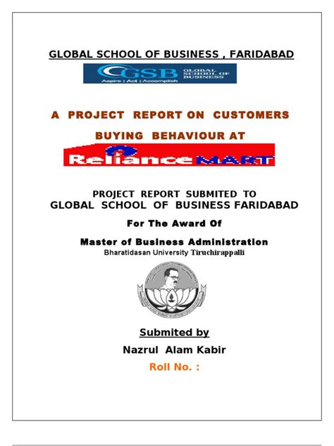 PDF 46967711 Kabir S Edited Project On Reliance Mart DOKUMEN TIPS