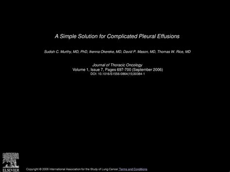 A Simple Solution For Complicated Pleural Effusions Ppt Download