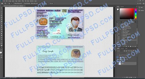 Download Sweden Id Card V1 Psd File Photoshop Template Editable Fullpsd