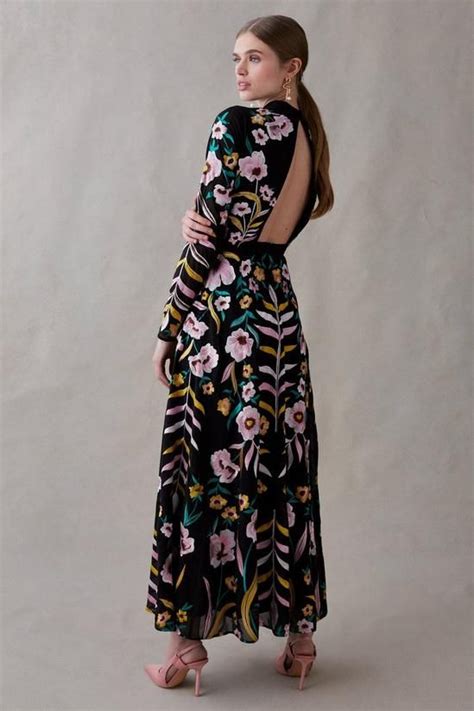 Dresses Statement Mirrored Floral Embroidered Maxi Dress Coast