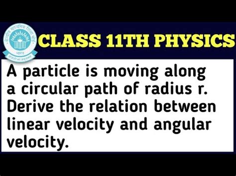 A Particle Is Moving Along A Circular Path Of Radius R Derive The