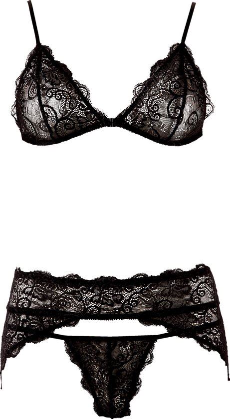 Cottelli Collection Erotische Jarretel Set Met Lingerie Voor Extra