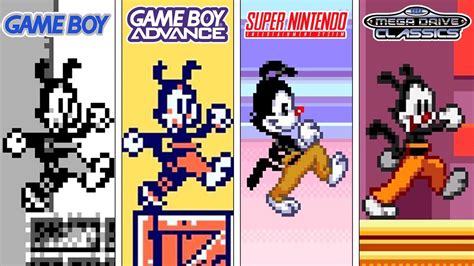 Animaniacs 1994 Gameboy Vs Gba Vs Snes Vs Sega Genesis Side By Side