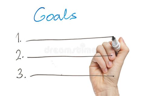 Hand Writing Goals On Whiteboard Stock Image Image Of Human Isolated