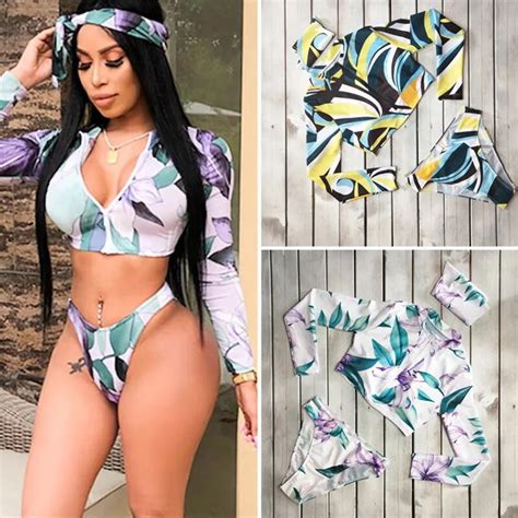 Bikini brasileño con estampado floral para mujer traje de baño