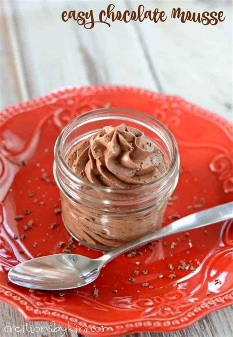 Easy Chocolate Mousse 3 Ingredient Creations By Kara