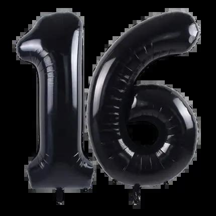 Ballon Chiffre 16 Ans Aluminium Noir 102cm Ballons Chiffres Noir