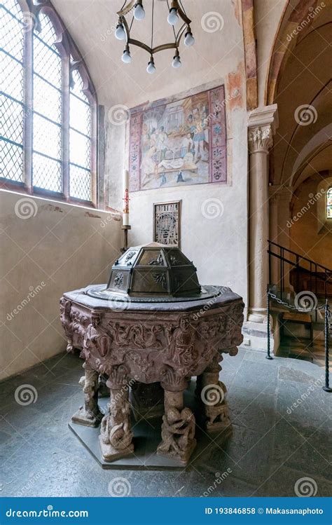 Interior View of the Historic Limburg Cathedral with a View of the ...