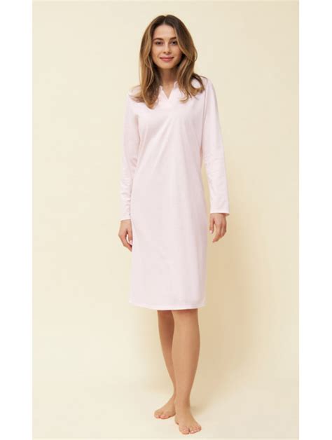 Feraud Long Sleeved Pink Cotton Nightgown