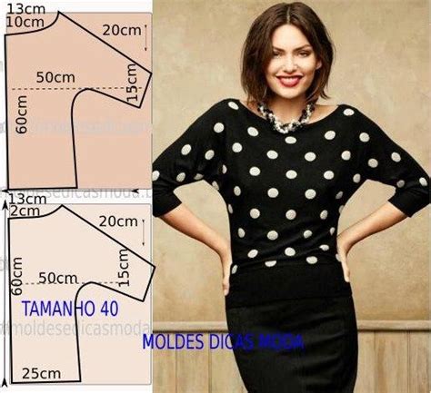 MOLDE DE BLUSA FÁCIL 68 Moldes Dicas Moda Costura fashion Costura