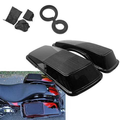 Motorcycle Golss Black X Saddlebag Speaker Lids For Harley Touring