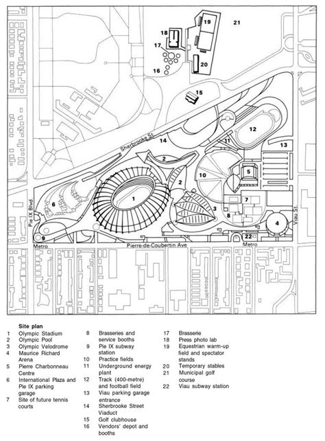 Montreal 1976 Olympic Park Map 1976 And 2016 Architecture Of The Games