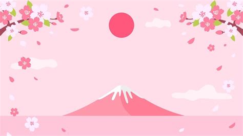 Premium Vector | Cherry Blossoms branch with Mountain Fuji background vector illustration