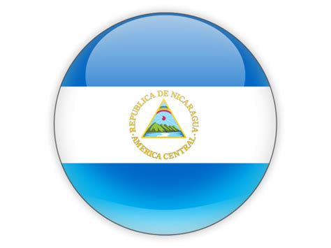 Round Icon Illustration Of Flag Of Nicaragua