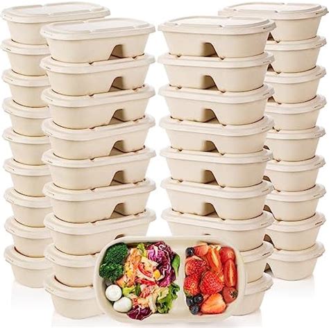 Amazon Yesland 50 Pcs Compostable Take Out Food Containers With