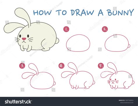 How Draw Bunny Step By Step Stock Vector (Royalty Free) 1597765816 ...