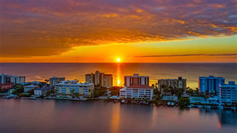 Naples Vanderbilt Beach Sunset Aerial Stock Photography – Naples Area Stock Photography