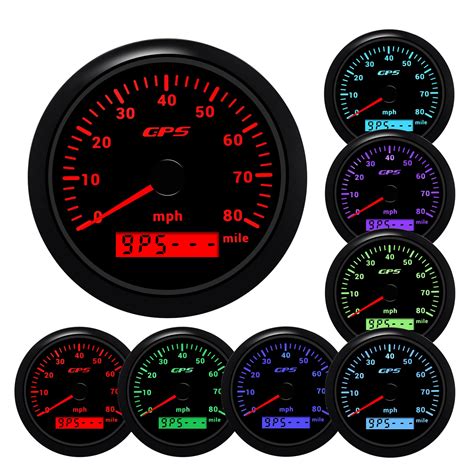 Snapklik Geloo 85MM Boat Speedometer Gauge 0 80 MPH Marine