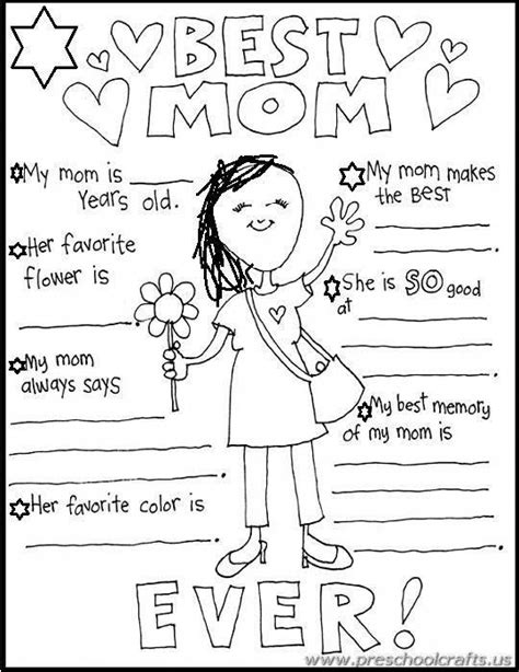 Free Printable Mothers Day Worksheets For Kids Preschool And