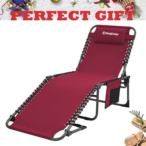 Kingcamp Fold Folding Outdoor Chaise Lounge Chair For Beach