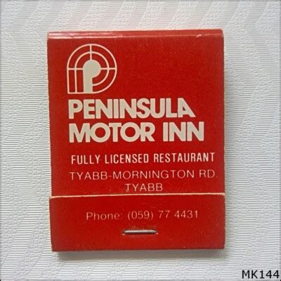 peninsula motor inn tyabb matchbook mk ebay australia