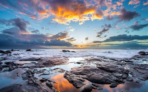 clouds, Coast, Hawaii, Rock, Reflection, Nature, Landscape, HDR, Sea ...