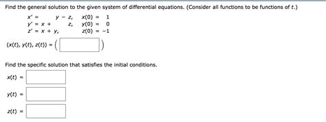 Solved Find The General Solution To The Given System Of Chegg