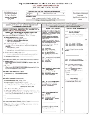 Fillable Online Plant Biology Checksheets University Of Oklahoma