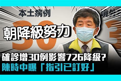 【疫情即時】確診增30例影響726降級？陳時中曝「指引已訂好」 匯流新聞網