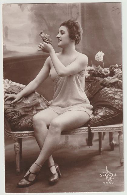 ORIGINAL FRENCH REAL photo postcard risqué erotic nude study s RPPC pc