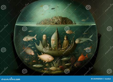 Unterwasserweltmalerei Im Hieronymus Bosch Stil Illustration