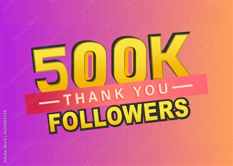 Thank You 500k Followers Banner Thanks Followers Congratulation Card