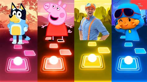 Bluey Bingo Peppa Pig Blippi Pocoyo Who Is Win Tiles Hop