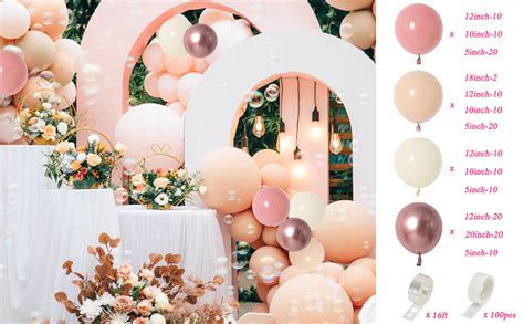 Amazon Rubfac Pcs Blush Balloons Garland Arch Kit Retro Pink