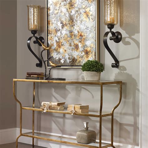 Deline Gold Console Table Fortin Ironworks