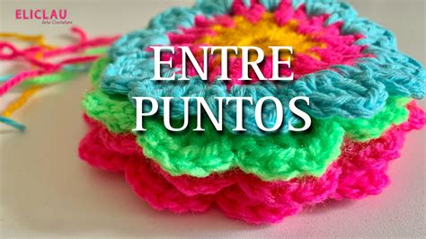 Flor tejida Entre Puntos Crochet Fácil EliClau flor fácil tejida a