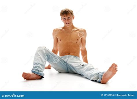 Lad In Jeans Stock Photo Image Of Handsome Macho Naked