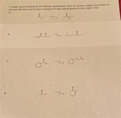 Solved Design Concise Syntheses For The Following Chegg