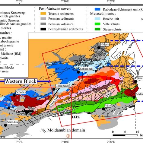 Simplified Geological Map Of The Northern Vosges Redrawn After Blanalt