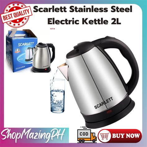 Shopmazingph High Quality Scarlett Stainless Steel Electric Kettle L