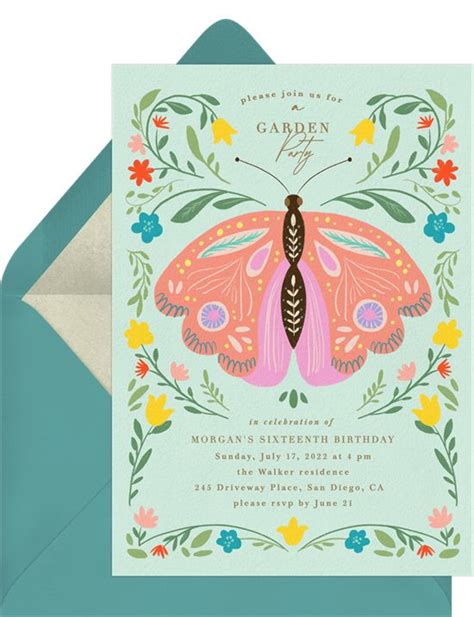 Folksy Butterfly Invitations In Pink Greenvelope Butterfly